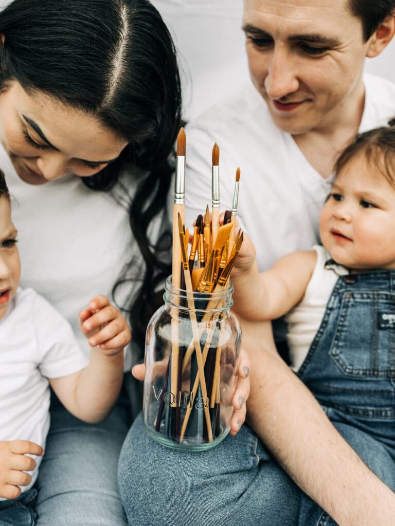 Spaß Farbe Fotoshoot auf den Feldern Fotoshoot