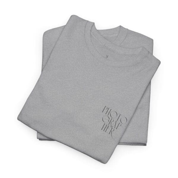 Gray Cotton t-shirt with handwritten photographer print 