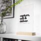 Creative gift idea for photographers – desk sign with bold lettering and clean design