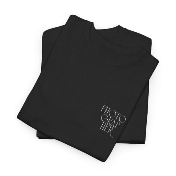 Black Cotton t-shirt with handwritten photographer print 