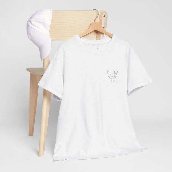 White Cotton t-shirt with handwritten photographer print 