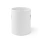 White ceramic mug with handwritten word “PHOTOGRAPHER” 11 oz