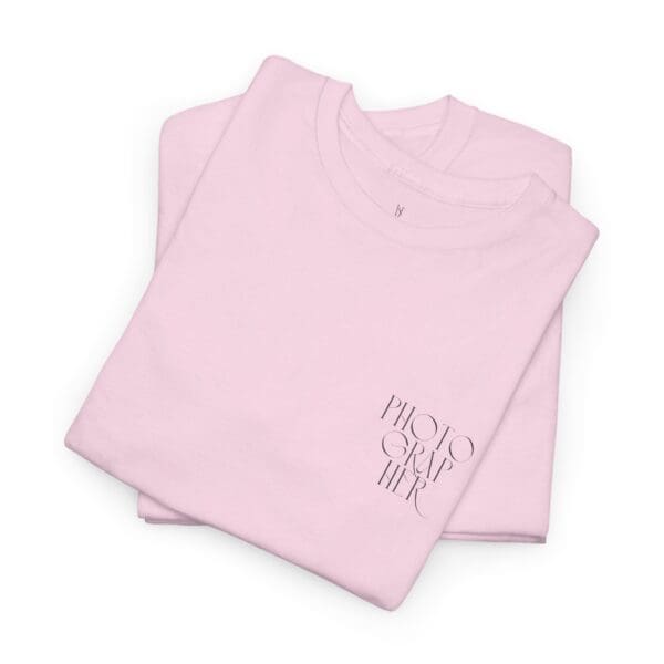 Pink Cotton t-shirt with handwritten photographer print 