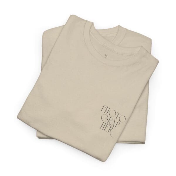 Sand Cotton t-shirt with handwritten photographer print 