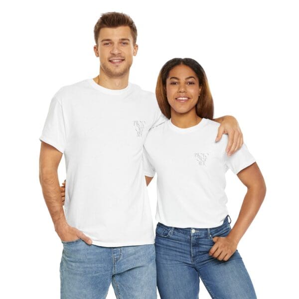 White Cotton t-shirt with handwritten photographer print 